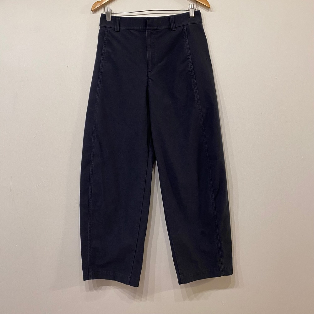Uniqlo Women Navy Blue Wide Leg Barrel Pants Size S Stretch Utility